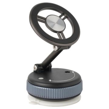 XZK102 Gun Metal Folding Magnetic Car Phone Holder Vacuum Adsorption - 1