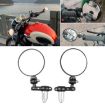 2pcs Folding Motorcycle Handlebar Rearview Mirrors Round Black - 1