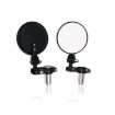 2pcs Folding Motorcycle Handlebar Rearview Mirrors Round Black - 3