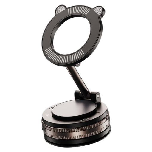 J33 Black Magnetic Car Phone Holder with Vacuum Adsorption - 1