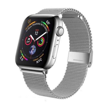 Apple Watch Band 38/40/41/S10 42mm Milanese Silver Metal Buckle Strap - 1