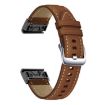 Garmin Fenix 7/7X/6X 22mm Silver Buckle Leather Watch Band (Coffee) - 1