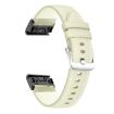 Garmin Fenix 7/7X/6X 26mm Silver Buckle Leather Watch Band White - 1
