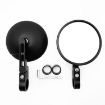 Adjustable Motorcycle Bicycle Handlebar Rearview Mirror Set - 2pcs Black - 2