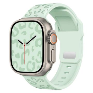 Leopard Silicone Watch Band for Apple Watch 42/41/40/38mm - Light Mint - 1