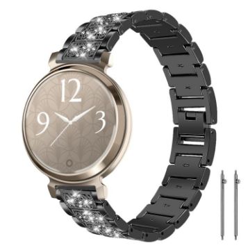 14mm Black Steel Watch Band for Garmin Lily 2 with Diamond Jewelry - 1