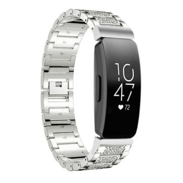 Fitbit Inspire 2/Ace 3 14mm Diamond Jewelry Steel Watch Band Silver - 1