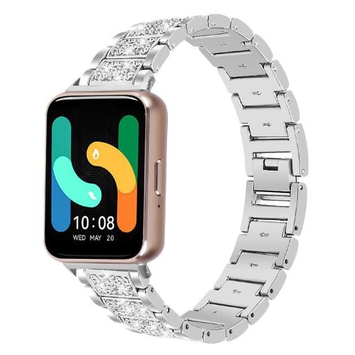 Samsung Galaxy Fit3 18mm Diamond Jewelry Stainless Steel Band Silver - 1