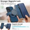 Vivo Y19s 4G Case: MagSafe RFID Zipper Wallet Leather (Blue) - 7