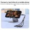 USB-A to USB-A 3 in 1 OTG Expander Splitter Dock (Braided Grey) - 5