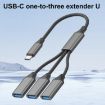 USB-C/Type-C to USB-A 3 in 1 OTG Expander Splitter Dock (Silver) - 2