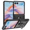 Samsung Galaxy Z Flip7 5G Shockproof TPU + PC Case with Holder - Black - 1