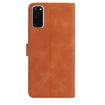 Samsung Galaxy S20 5G Brown Leather Case with Rose Flower Embossing - 3