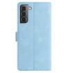 Samsung Galaxy S21 5G Leather Case Rose Flower Embossing Sky Blue - 3