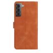 Samsung Galaxy S21 5G Brown Rose Flower Embossed Leather Phone Case - 3