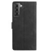 Samsung Galaxy S21+ 5G Black Leather Case with Rose Flower Embossing - 3