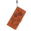 Samsung Galaxy S21 Ultra 5G Rose Flower Embossed Leather Case Brown - 7