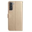 Samsung Galaxy S22+ 5G Gold Rose Flower Embossed Leather Case - 2