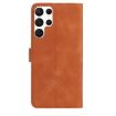 Samsung Galaxy S22 Ultra 5G Brown Rose Embossed Leather Phone Case - 3
