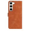 Samsung Galaxy S23 5G Brown Rose Flower Embossed Leather Phone Case - 3