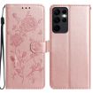 Samsung Galaxy S23 Ultra 5G Rose Gold Flower Embossed Leather Case - 1