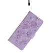 Samsung Galaxy S24 FE 5G Leather Case, Rose Flower Pattern, Light Purple - 7