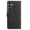 Samsung Galaxy S24+ 5G Black Leather Case with Rose Flower Embossing - 3