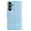 Samsung Galaxy S25 5G Sky Blue Rose Embossed Leather Phone Case - 3