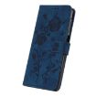 Samsung Galaxy S25 Ultra 5G Leather Case, Rose Embossed, Dark Blue - 5