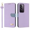 OPPO Reno12 Pro 5G Purple Leather Case with Hand Strap - 1