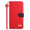 OPPO A36/A76/A96 Red Leather Phone Case with Hand Strap & Metal Bow - 2