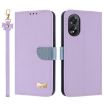 OPPO A38/A18 4G Global Leather Phone Case with Hand Strap - Purple - 1