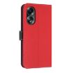 OPPO A58 4G Global Red Leather Phone Case with Hand Strap - 3