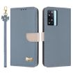 OPPO A77/A57 4G Leather Phone Case with Hand Strap - Light Blue - 1