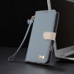 OPPO Reno11 F/F21 Pro India Light Blue Leather Phone Case with Strap - 8
