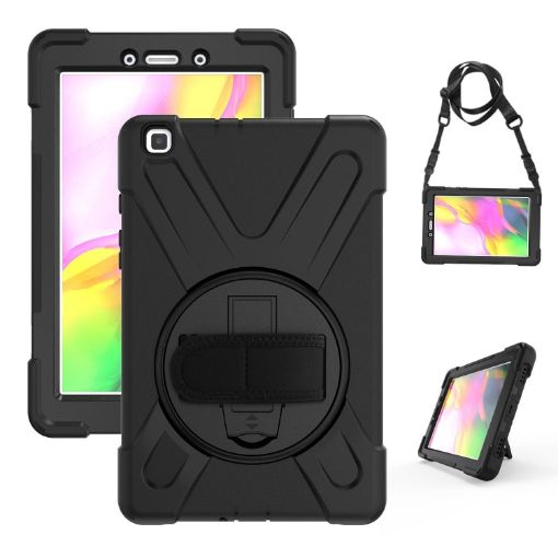 Shockproof Silicone + PC Case for Samsung Tab A 8.0 (2019) with Holder & Strap - 1