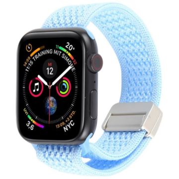 Apple Watch Band 42/41/40/38mm Magnetic Buckle Nylon Light Blue - 1