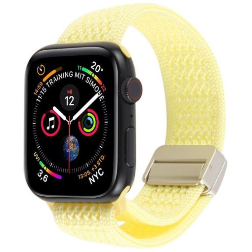 Magnetic Buckle Nylon Watch Band for Apple Watch 42/41/40/38mm Light Yellow - 1