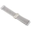 Pearl White 18mm Magnetic Buckle Knitted Nylon Watch Band - 3