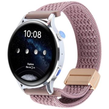 Magnetic Buckle Knitted Nylon Watch Band 20mm - Smoky Purple - 1