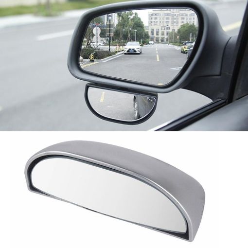 360 Rotating Rear-view Blind Spot Mirror - Wide-angle, Silver - 1
