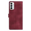 Samsung Galaxy M23 Red Rose Flower Embossed Leather Phone Case - 3