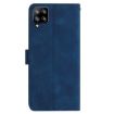 Samsung Galaxy M32 Dark Blue Rose Embossed Leather Phone Case - 3