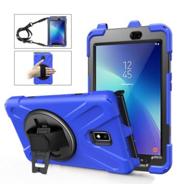 Samsung Galaxy Tab Active 2 8.0 Shockproof Case with Holder & Strap (Blue) - 1
