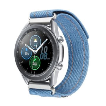 Kalebol 22mm Universal Nylon Loop Denim Watch Band - Light Blue - 1