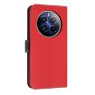 Realme 12+ 5G/12 4G/P1 Red Metal Bow Leather Phone Case with Hand Strap - 3
