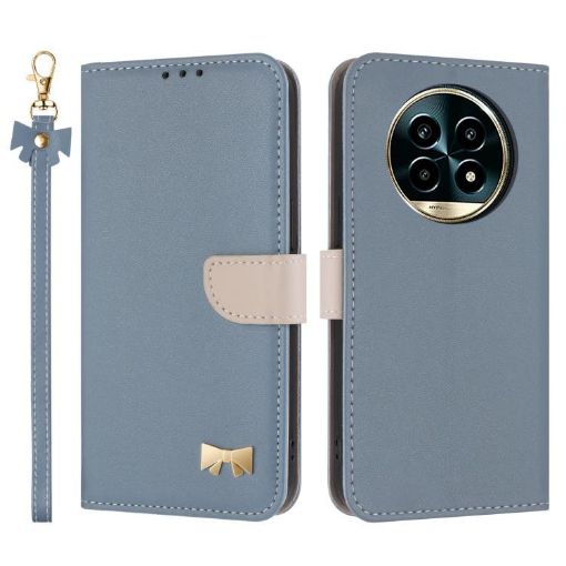 Realme 13 Pro 5G/13 Pro+ 5G Light Blue Leather Case with Hand Strap - 1