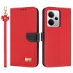 Realme 14 5G/P3 5G Red Leather Phone Case with Hand Strap - 1