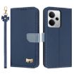 Realme 14 5G/P3 5G Dark Blue Leather Phone Case with Hand Strap - 1