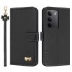 Realme C75 4G Global/P3x Leather Phone Case with Hand Strap - Black - 1